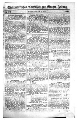 Steyermärkisches Amtsblatt zur Grätzer Zeitung 18460604 Seite: 1