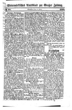 Steyermärkisches Amtsblatt zur Grätzer Zeitung 18460606 Seite: 1