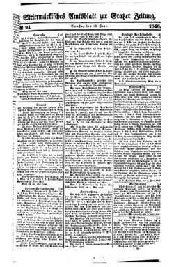 Steyermärkisches Amtsblatt zur Grätzer Zeitung 18460613 Seite: 1