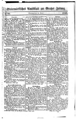 Steyermärkisches Amtsblatt zur Grätzer Zeitung 18460615 Seite: 1