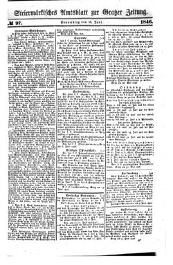 Steyermärkisches Amtsblatt zur Grätzer Zeitung 18460618 Seite: 1