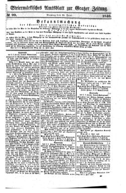 Steyermärkisches Amtsblatt zur Grätzer Zeitung 18460622 Seite: 1