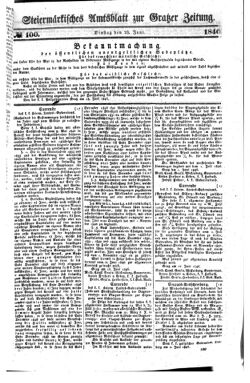 Steyermärkisches Amtsblatt zur Grätzer Zeitung 18460623 Seite: 1