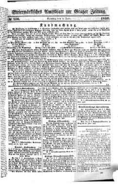 Steyermärkisches Amtsblatt zur Grätzer Zeitung 18460704 Seite: 1