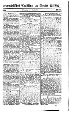 Steyermärkisches Amtsblatt zur Grätzer Zeitung 18460711 Seite: 1