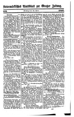 Steyermärkisches Amtsblatt zur Grätzer Zeitung 18460714 Seite: 1