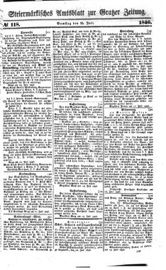 Steyermärkisches Amtsblatt zur Grätzer Zeitung 18460725 Seite: 1