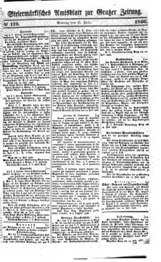 Steyermärkisches Amtsblatt zur Grätzer Zeitung 18460727 Seite: 1