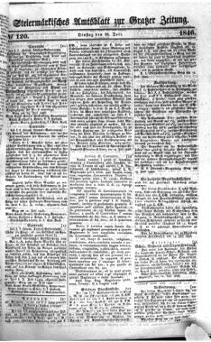 Steyermärkisches Amtsblatt zur Grätzer Zeitung 18460728 Seite: 1