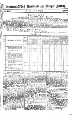 Steyermärkisches Amtsblatt zur Grätzer Zeitung 18460801 Seite: 1