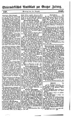 Steyermärkisches Amtsblatt zur Grätzer Zeitung 18460810 Seite: 1