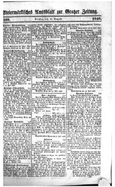 Steyermärkisches Amtsblatt zur Grätzer Zeitung 18460811 Seite: 1