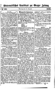 Steyermärkisches Amtsblatt zur Grätzer Zeitung 18460817 Seite: 1