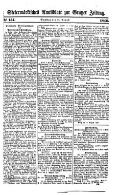 Steyermärkisches Amtsblatt zur Grätzer Zeitung 18460822 Seite: 1