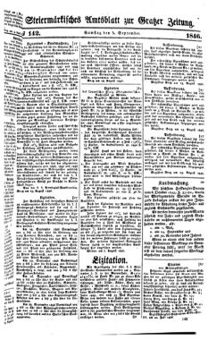 Steyermärkisches Amtsblatt zur Grätzer Zeitung 18460905 Seite: 1