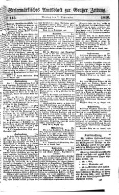 Steyermärkisches Amtsblatt zur Grätzer Zeitung 18460907 Seite: 1