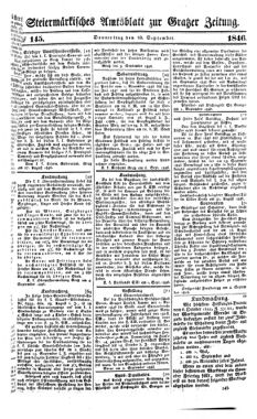 Steyermärkisches Amtsblatt zur Grätzer Zeitung 18460910 Seite: 1