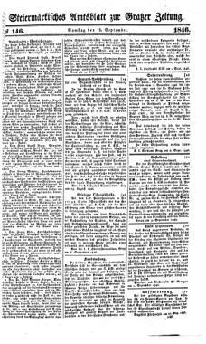 Steyermärkisches Amtsblatt zur Grätzer Zeitung 18460912 Seite: 1