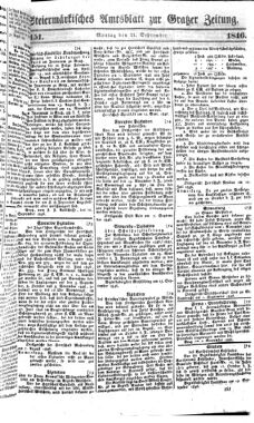 Steyermärkisches Amtsblatt zur Grätzer Zeitung 18460921 Seite: 1