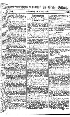 Steyermärkisches Amtsblatt zur Grätzer Zeitung 18460924 Seite: 1