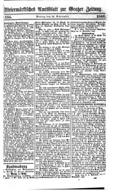 Steyermärkisches Amtsblatt zur Grätzer Zeitung 18460928 Seite: 1