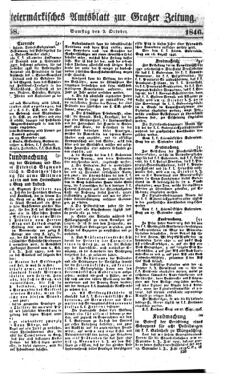 Steyermärkisches Amtsblatt zur Grätzer Zeitung 18461003 Seite: 1