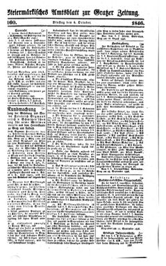 Steyermärkisches Amtsblatt zur Grätzer Zeitung 18461006 Seite: 1