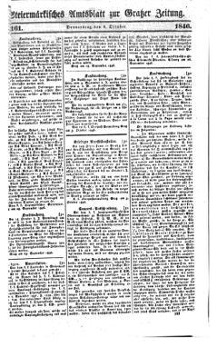 Steyermärkisches Amtsblatt zur Grätzer Zeitung 18461008 Seite: 1