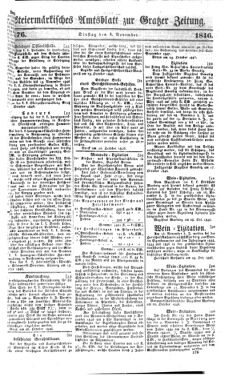 Steyermärkisches Amtsblatt zur Grätzer Zeitung 18461103 Seite: 1