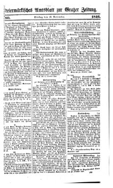 Steyermärkisches Amtsblatt zur Grätzer Zeitung 18461110 Seite: 1