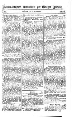 Steyermärkisches Amtsblatt zur Grätzer Zeitung 18461123 Seite: 1