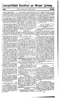 Steyermärkisches Amtsblatt zur Grätzer Zeitung 18461203 Seite: 1