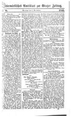 Steyermärkisches Amtsblatt zur Grätzer Zeitung 18461207 Seite: 1