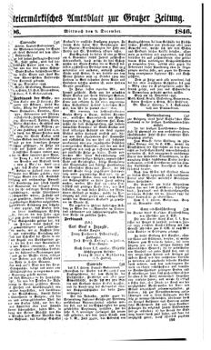 Steyermärkisches Amtsblatt zur Grätzer Zeitung 18461209 Seite: 1