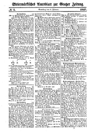 Steyermärkisches Amtsblatt zur Grätzer Zeitung 18470102 Seite: 1