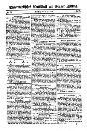 Steyermärkisches Amtsblatt zur Grätzer Zeitung 18470105 Seite: 1