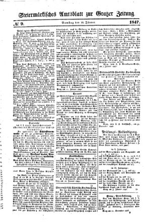 Steyermärkisches Amtsblatt zur Grätzer Zeitung 18470116 Seite: 1