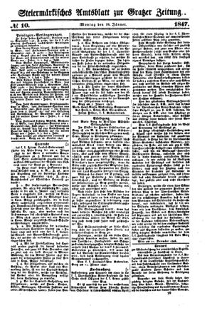 Steyermärkisches Amtsblatt zur Grätzer Zeitung 18470118 Seite: 1