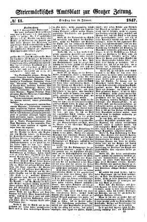 Steyermärkisches Amtsblatt zur Grätzer Zeitung 18470119 Seite: 1