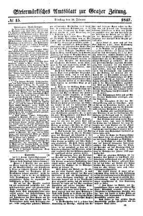 Steyermärkisches Amtsblatt zur Grätzer Zeitung 18470126 Seite: 1