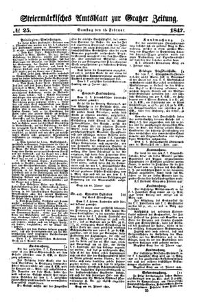 Steyermärkisches Amtsblatt zur Grätzer Zeitung 18470213 Seite: 1