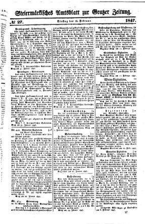 Steyermärkisches Amtsblatt zur Grätzer Zeitung 18470216 Seite: 1