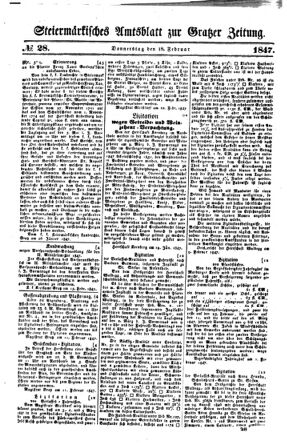 Steyermärkisches Amtsblatt zur Grätzer Zeitung 18470218 Seite: 1