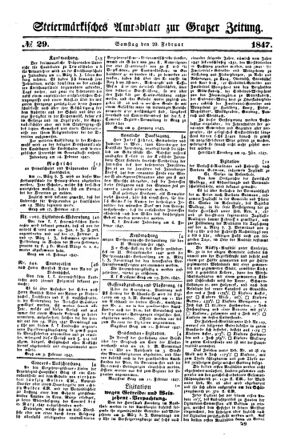 Steyermärkisches Amtsblatt zur Grätzer Zeitung 18470220 Seite: 1