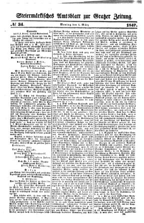 Steyermärkisches Amtsblatt zur Grätzer Zeitung 18470301 Seite: 1