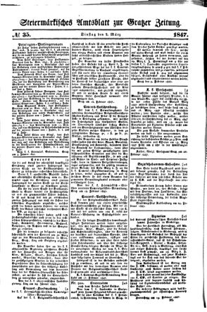 Steyermärkisches Amtsblatt zur Grätzer Zeitung 18470302 Seite: 1