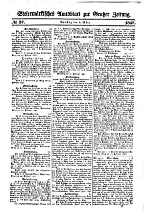 Steyermärkisches Amtsblatt zur Grätzer Zeitung 18470306 Seite: 1