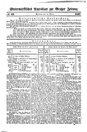 Steyermärkisches Amtsblatt zur Grätzer Zeitung 18470315 Seite: 1