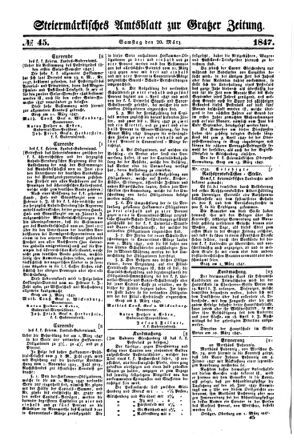 Steyermärkisches Amtsblatt zur Grätzer Zeitung 18470320 Seite: 1