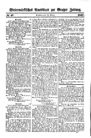 Steyermärkisches Amtsblatt zur Grätzer Zeitung 18470323 Seite: 1